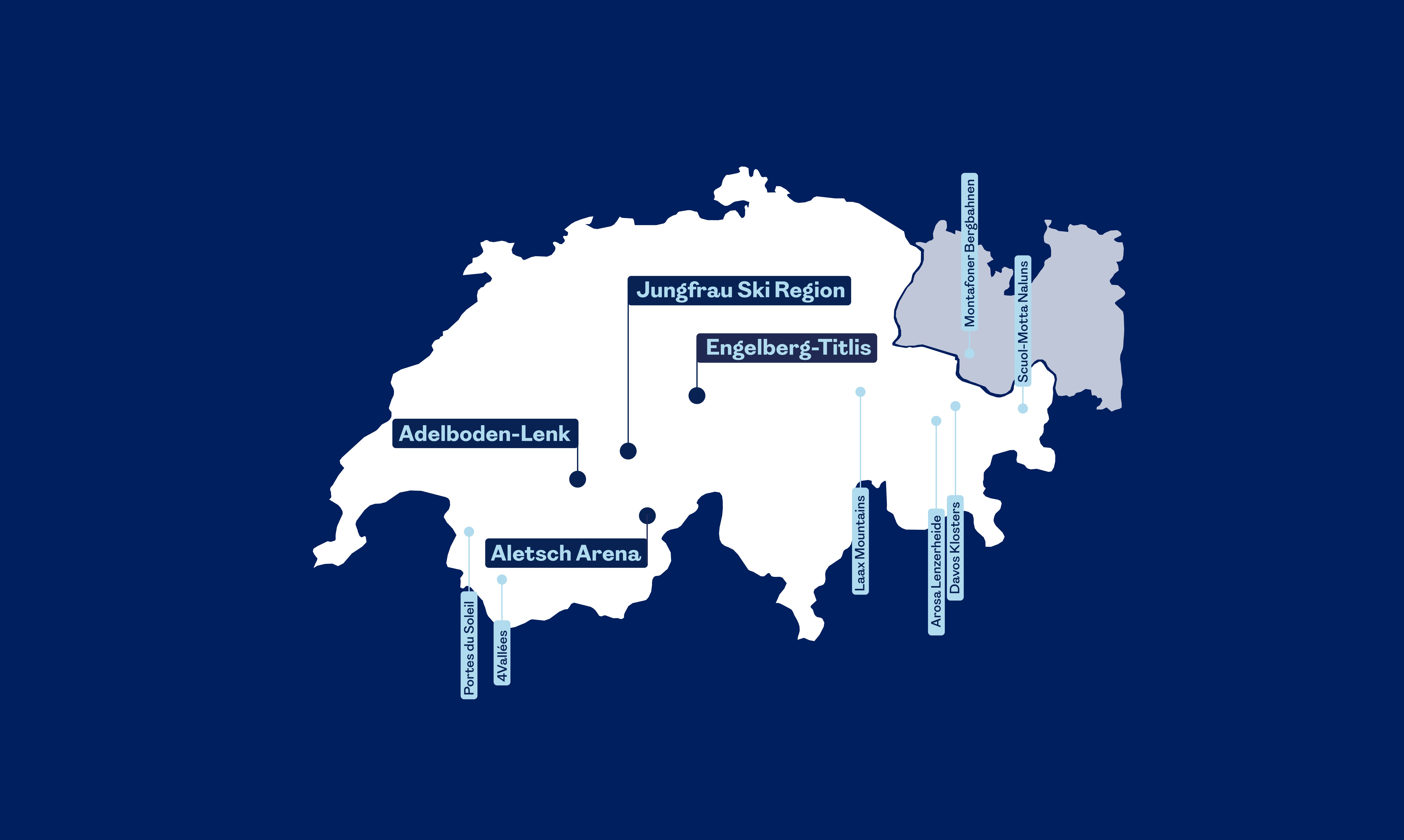 AlpsPass Geltungsbereich Karte mit den Gebieten und Partnergebieten des AlpsPass